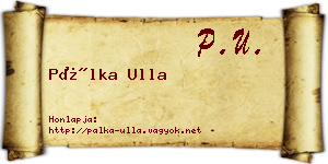 Pálka Ulla névjegykártya